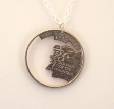 New Hampshire State - Cut-Out Coin Jewelry, Necklace &amp; Pendant - £19.44 GBP