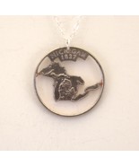 Michigan State Cut-Out Coin Jewelry, Necklace &amp; Pendant - £18.92 GBP