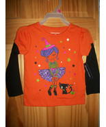 Faded Glory Baby Clothes 18M Orange Halloween Shirt Top Sparkle Witch Bl... - $13.01 CAD