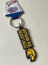 Black &amp; Yellow Southern Miss Golden Eagles Rubber Key Chain Backpack Dec... - £7.58 GBP