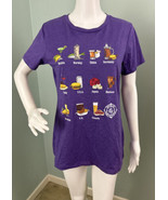 Disney Parks Women&#39;s Purple Epcot World Showcase Graphic Food T-Shirt Sz... - $470.22 MXN