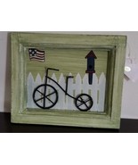 Handcrafted ~ Wood &amp; Metal Art ~ Framed Wall Decor ~ Unicycle ~ 6.25&quot; X ... - £11.85 GBP