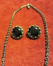 Vintage rhinestone necklace with matching earrings  STUNNING - $66.45
