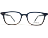 Public Eyeworks Gafas Monturas ULRIC C4 Marrón Azul Cuadrado Bocina Borde - £40.93 GBP