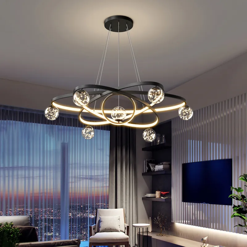 Modern Minimalist Led Ceiling Chandelier Hanging Wire Fixture for Living... - $81.98+