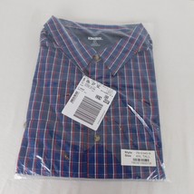 King Size Stripe Short Sleeve Sport Shirt 4XL Tall Navy Red White Button... - $34.83