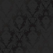 Removable Peel And Stick Floral Wallpaper, Black Damsel By, Made In Usa. - £31.58 GBP