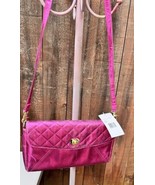 Betsey Johnson Quilted Flap Metalic Pink Fuscia Crossbody Handbag BB90520 - $81.33 CAD