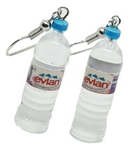 Water Bottle Earrings Evian Style Dangle Drop Unique Kitsch Fun Quirky Jewellery - £3.66 GBP