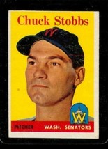Vintage Baseball Trading Card Topps 1958 #239 Chuck Stobbs Washington Senators - £9.83 GBP