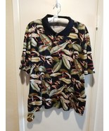 Cooke Street Hawaiian Men&#39;s  Shirt size XL Polo Short Sleeve Palm Leaves... - $19.64 CAD