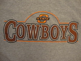 NCAA Oklahoma State Cowboys College School University Fan Gray T Shirt L - £12.86 GBP