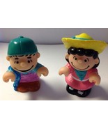 Peanuts Characters Lucy &amp; Linus - 2 1/2&quot; Tall PVC - Vintage1966 - Hard T... - £3.09 GBP