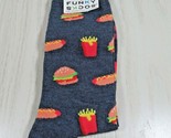 Funky Socks burgers fries hot dogs men women fits 6-12 shoe size NEW blue - $7.91