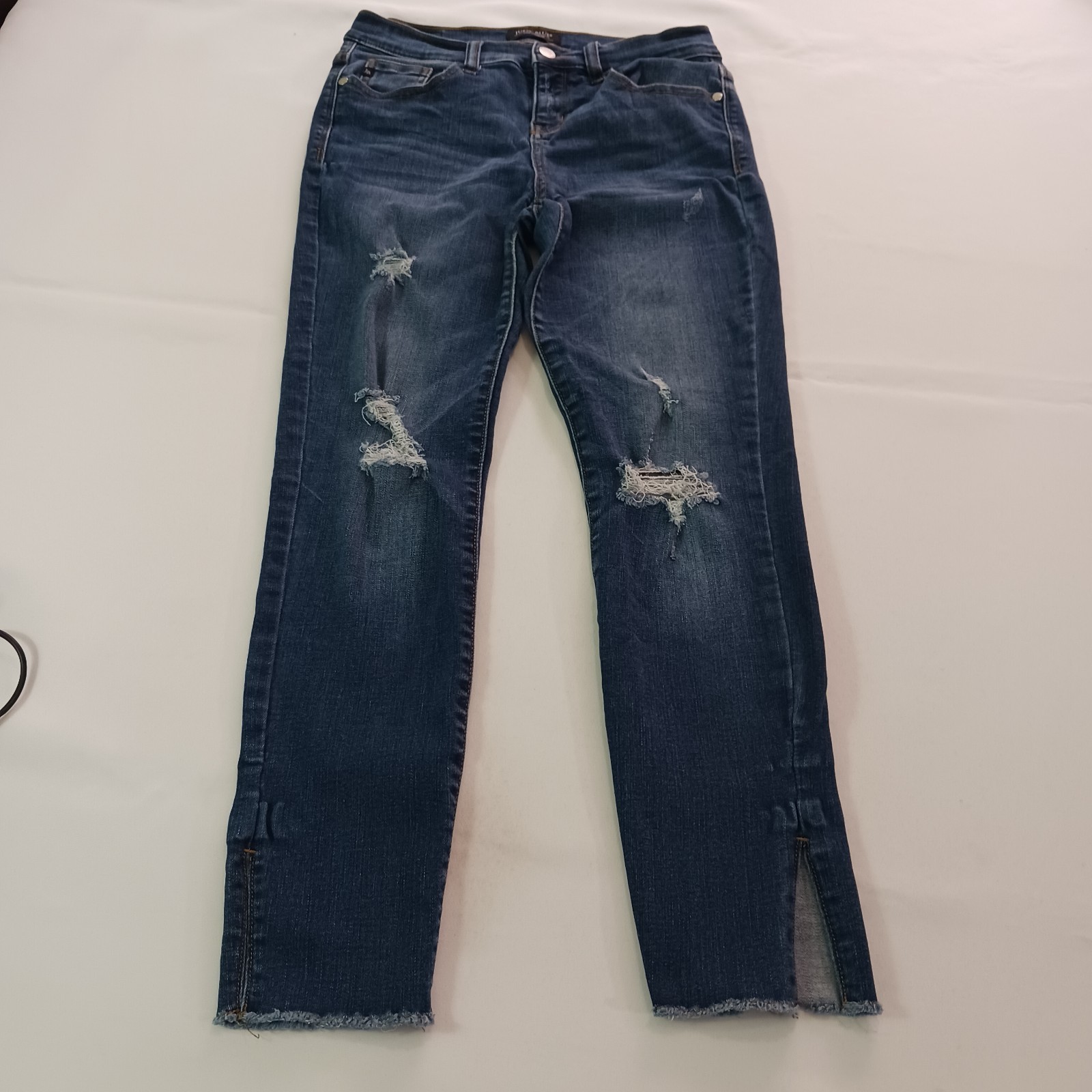 Judy Blue JB8276DK Women's Blue Cotton Blend Distressed Jeans Size 7/28 (29×29) Item image 8