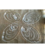 Vintage Federal Glass Homestead Hospitality Snack/Luncheon Set 4 Plates ... - £12.99 GBP