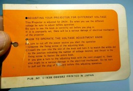 Instruction Card for projector 240 volts - $150.72 MXN