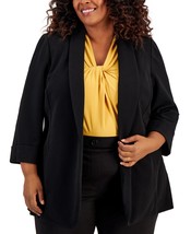 Kasper Plus Size Shawl-Collar Open-Front Jacket - Black - $21.00