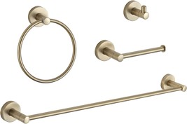 Four-Piece Set Of Bgl Brushed Gold Bathroom Hardware And Accessory Set T... - £36.07 GBP
