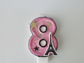 Paris  Eiffel Tower Birthday Candle. cake topper, cupcake topper - £6.96 GBP