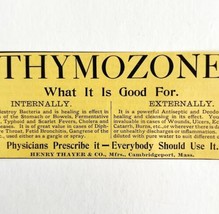Thayer&#39;s Thymozone Medicine 1894 Advertisement Victorian Medical 4 ADBN1L - £4.07 GBP