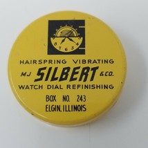 MJ Silbert Co Hairspring Vibrating Watch Dial Parts and Tin Vintage  - $11.35