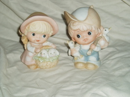 Homco Hobo Girl and Boy Figurines Home Interiors &amp; Gifts 1418 Vintage - £10.16 GBP