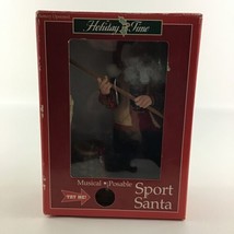 Holiday Time Sport Santa Christmas Claus Musical Posable Fisherman Vinta... - £46.67 GBP
