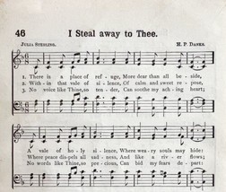 1894 Sheet Music I Steal Away To Thee Christ Religious Victorian Hymns 7... - £11.00 GBP