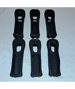 6 Nintendo Wii Remote Controller Black Silicone Sleeves Grip Covers RVL-022 - $14.00