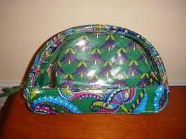 Vera Bradley Clear Cosmetic Duo Emerald Paisley  - £23.50 GBP