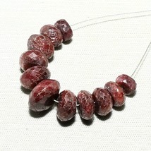 11pcs Natural Ruby Rondelle Beads Loose Gemstone 40.40cts Size 7mm To 11mm - £6.75 GBP