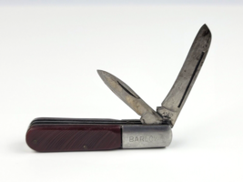 Vintage Barlow ATCO #1 Japan two blade folding pocket knife Maroon handl... - $19.79