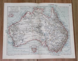 1905 Rare Antique Russian Map Of Australia Melbourne Sydney Brisbane Adelaide - £18.86 GBP