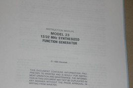 Wavetek 23 12/32MHZ Synthesized Fuction Generator Operating Instruction ... - £19.25 GBP