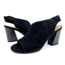 NEW Metaphor Womens 7.5 Stala Sling-Back Block Heel Dress Shoe Open Toe Black - £17.51 GBP