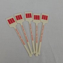 Executives Three at the Classic Set of 5 Swizzle Stir Sticks Off White R... - £7.72 GBP