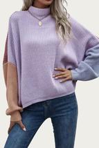 SLOUCHY COLORBLOCK RIBBED-KNIT SWEATER - £32.05 GBP+