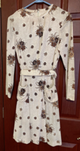 1970&#39;s floral long sleeve zipper back dress - $32.62