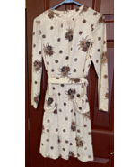1970&#39;s floral long sleeve zipper back dress - $32.62