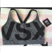 Victoria&#39;s Secret Sport Gray Marl Black VSX Player Crossback Sports Bra ... - £31.87 GBP