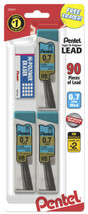 NEW Pentel 90-Pieces Super Hi-Polymer .7mm Pencil Lead Refills plus ZEH0... - $8.42