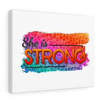  Proverbs 31:25 She Is Strong Colorful Bible Verse Canvas Christ - £59.77 GBP+