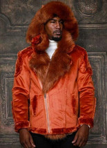 Men&#39;s Manzini Copper Faux Fur Coat NWT - £312.47 GBP