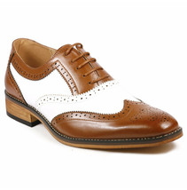 Hand Stitched Saddle Full Brogue Wingtip, Men&#39;s Leather Lace Up Forma Shoes, - $149.99