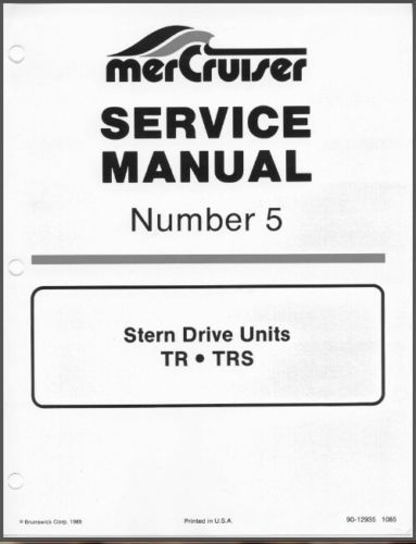 78-93 Mercury MerCruiser #5 TR TRS Stern Drive Units Service Repair Manual CD - $12.00