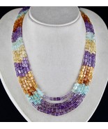 NATURAL AQUAMARINE PERIDOT CITRINE AMETHYST SQUARE BEADS 471CTS FASHION ... - $2,166.78 MXN