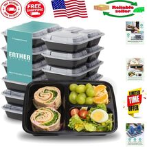 Durable 12 Pack 3-Compartment Meal Prep Containers - Microwave &amp; Dishwas... - $29.22 CAD