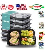 Durable 12 Pack 3-Compartment Meal Prep Containers - Microwave &amp; Dishwas... - $385.67 MXN