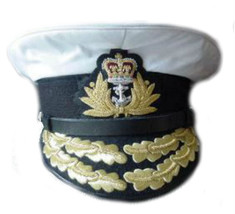 Royal Navy Admiral Officer White Hat Cap New Size 57, 58, 59, 60, 61, 62 Sizes - £80.45 GBP